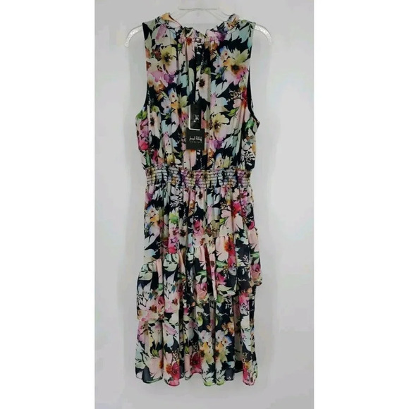 Joseph Ribkoff Sz 16 Midnight Blue-Multi Floral Halter Dress Style 221334 Easter - Picture 8 of 15